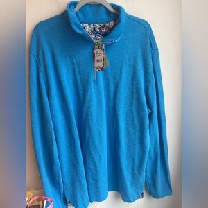 Robert Graham Reisman quarter zip pull over in TEAL size 2XL NWT